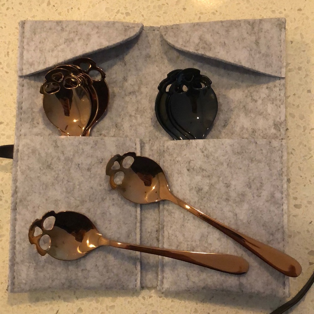 Skull 💀 Spoon Set (10) Rose Gold & Gunmetal